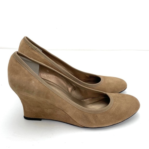 DITTO by Van Eli Suede Wedge Heel Pumps in Camel Tan - Picture 5 of 10